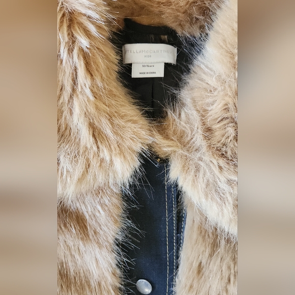 COPY - Stella McCartney Faux Fur Jacket with Denim Detail Trim - Picture 4 of 16